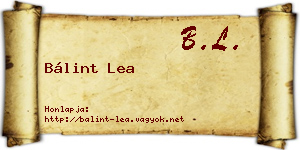 Bálint Lea névjegykártya