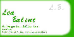 lea balint business card